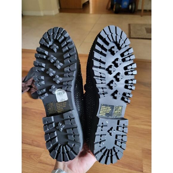 NWT Express Black Sequin Combat Boot‎ - Picture 7 of 7